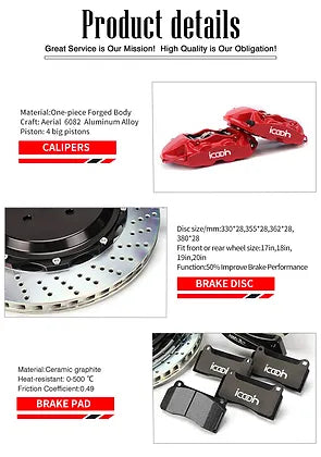 Longhorn 4-Piston Rear Brake Kits for 20" Rim - 1 set