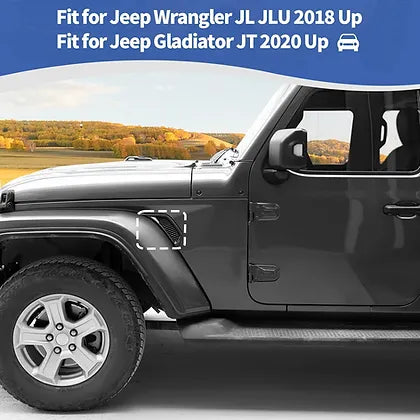 JL JT Side Fender Vent Decal Trim Cover (Carbon Fibre Texture)