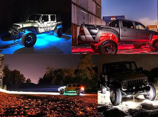 Hi-Bright 8-pod RGB Led Rock Light (6 LED chips each light)