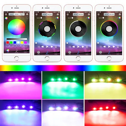 Hi-Bright 8-pod RGB Led Rock Light (6 LED chips each light)