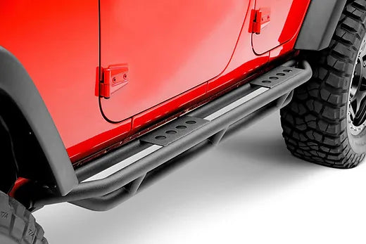 JK 4-door Triple Tube Rock Armor Side Step (round pattern)