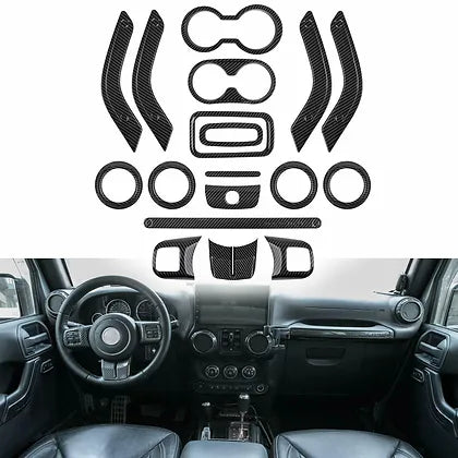 JK 18pcs Interior Decoration Trim Kit For 2011-2017 4Dr