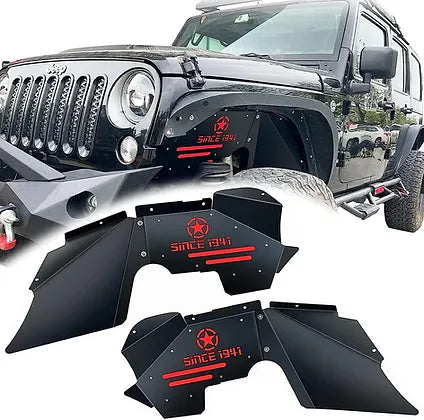 Longhorn JK/JKU Steel Front Inner Fender Liner (Red)