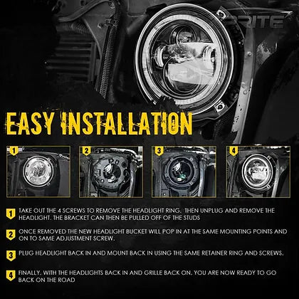 JK 7" Headlights Mounting Bracket ABS (Pair)