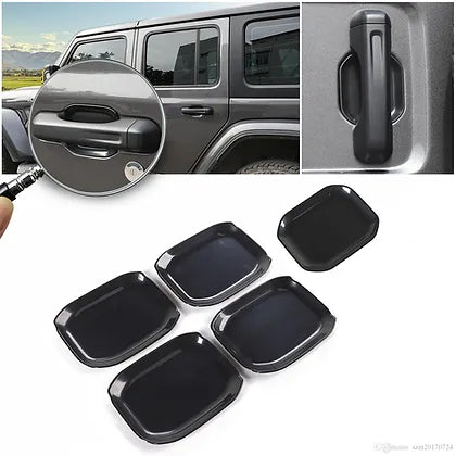 JL 4-Door Glossy Black ABS Car Exterior Door Handle Bowl Cover