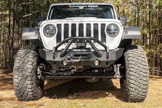 JK/JL Longhorn Double X Striker Front Bumper w/ Winch Cover Plate