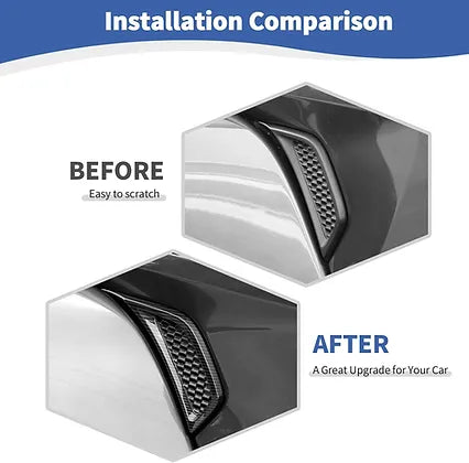 JL JT Side Fender Vent Decal Trim Cover (Carbon Fibre Texture)