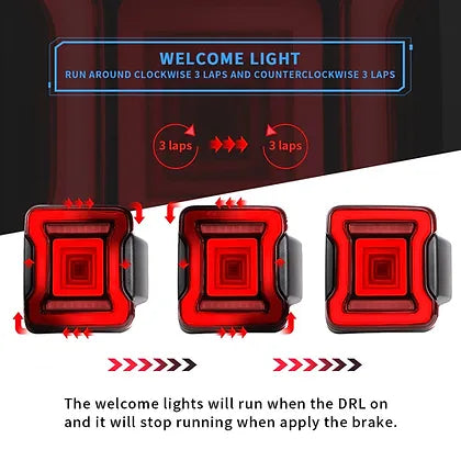 JK Tunnel Tail Light -Clear Lens, JL Style