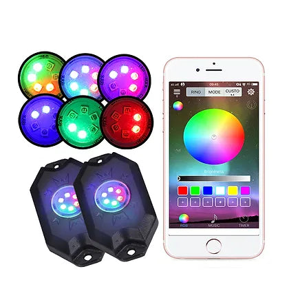 Hi-Bright 8-pod RGB Led Rock Light (6 LED chips each light)