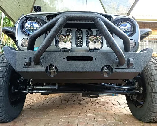 JK/JL Longhorn Double X Striker Front Bumper w/ Winch Cover Plate