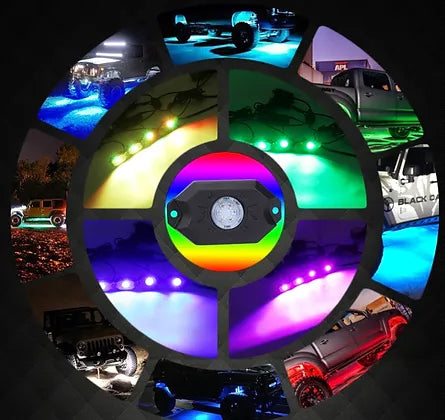 Hi-Bright 8-pod RGB Led Rock Light (6 LED chips each light)