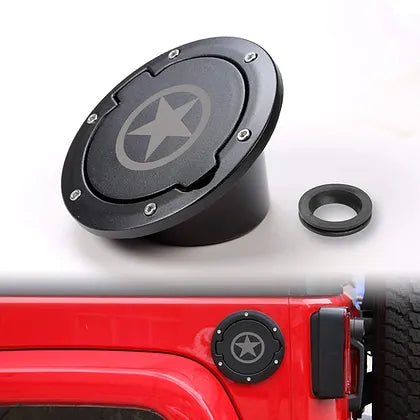 JK Aluminum Fuel Cap - STAR