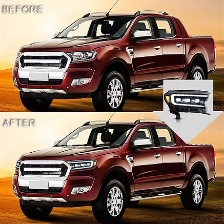 VLAND Ford Ranger Triple LED Projectors Headlights 2015-on