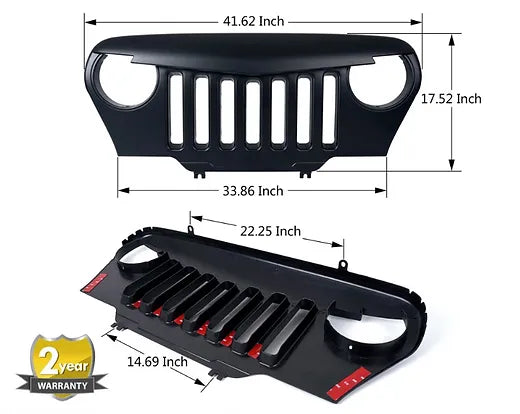 TJ Angy Bird Grille - Matte Black