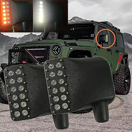 JK Side Mirror Cover with LED DRL & Indicators