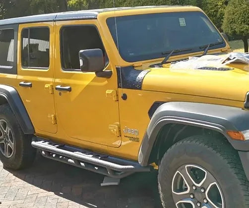 JK 4-door Triple Tube Rock Armor Side Step (round pattern)