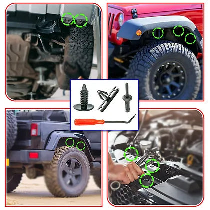 JK/JL 61Pcs Blind Rivets Rocker Molding Fender Flare Clips kit