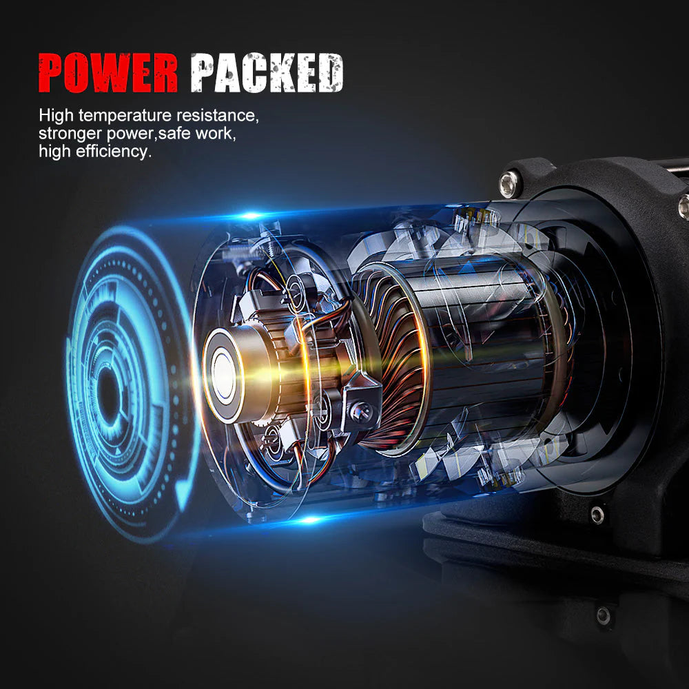 Fieryred Electric Winch 12V 5500LBS(2494KG) Synthetic Rope Wireless Remotes ATV UTV Boat