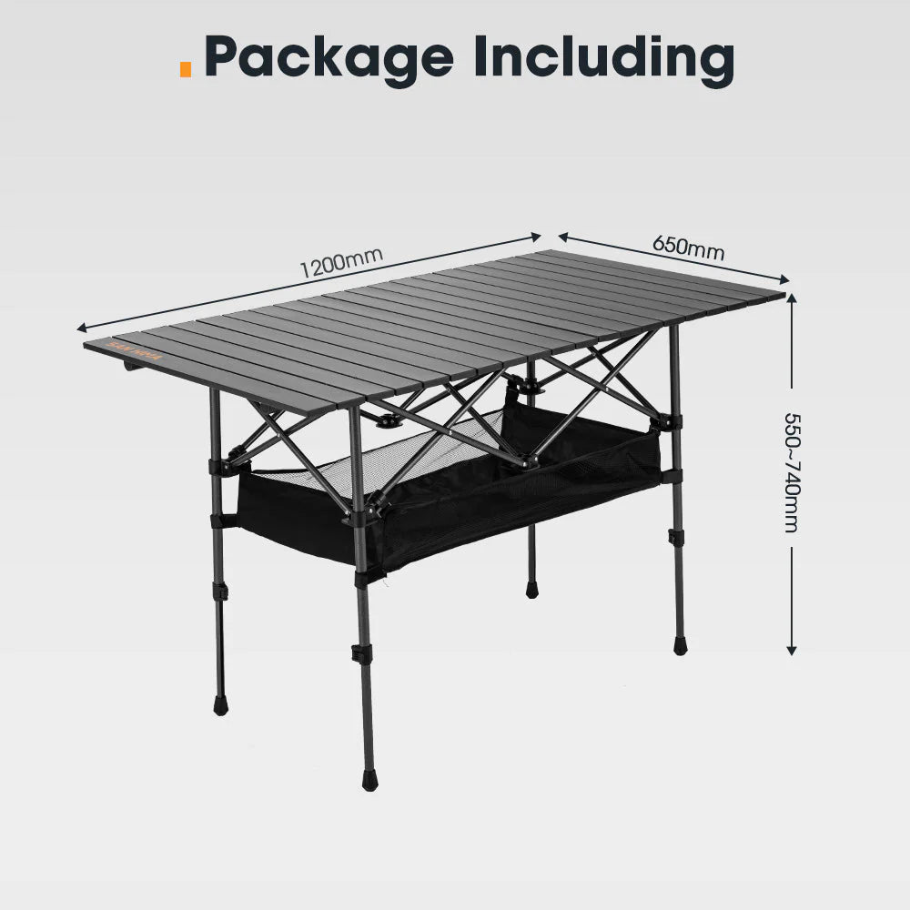 San Hima Folding Camping Table Adjustable Aluminium Portable Outdoor BBQ Desk