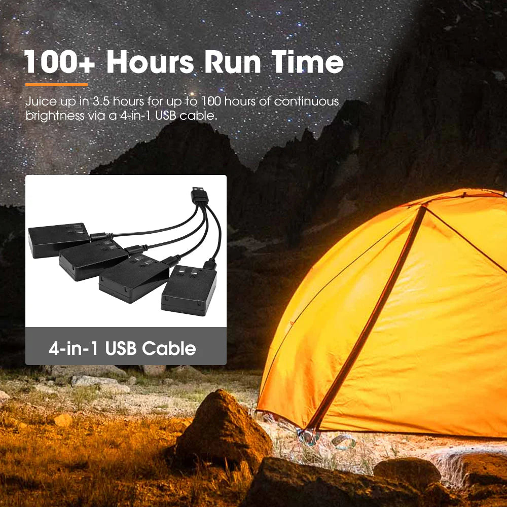 San Hima 4x Camp Light Dual Colour LED Lantern With Inbuilt Lithium Battery