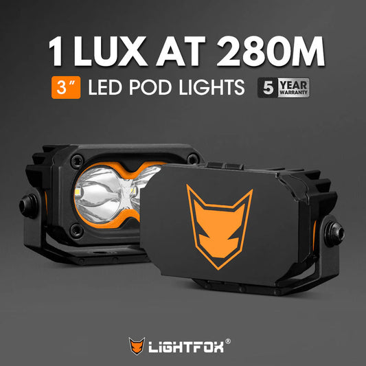 LIGHTFOX Pair 3inch Cygnus-2 Osram LED Pod Lights 1Lux@280m 2,026LM