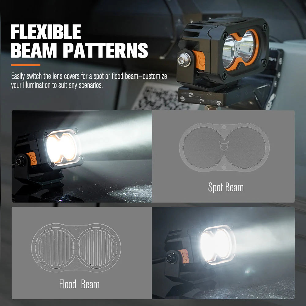 LIGHTFOX Pair 3inch Cygnus-2 Osram LED Pod Lights 1Lux@280m 2,026LM