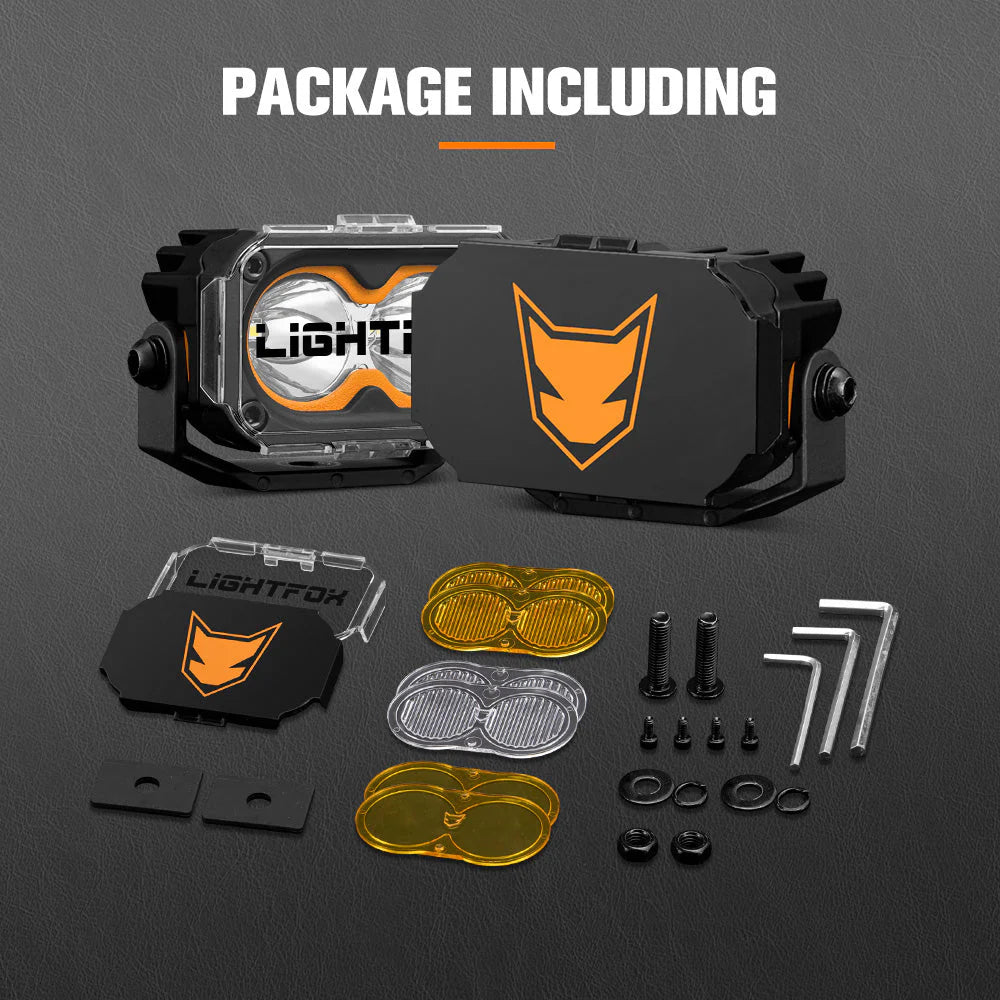 LIGHTFOX Pair 3inch Cygnus-2 Osram LED Pod Lights 1Lux@280m 2,026LM