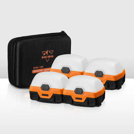San Hima 4x Camp Light Dual Colour LED Lantern With Inbuilt Lithium Battery