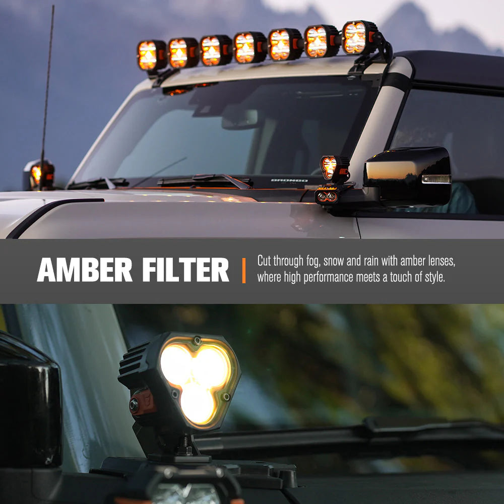 LIGHTFOX Pair 3inch Cygnus-3 Osram LED Pod Lights 1Lux@360m 3,236LM
