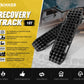 Pair 10T Recovery Tracks Sand Track With Jack Base Sand Snow Mud Trax 4WD Black