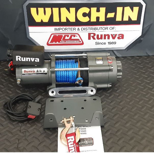 Runva Winch - Synthetic Rope 4500lbs (2 041Kg) 12V - Wireless remote